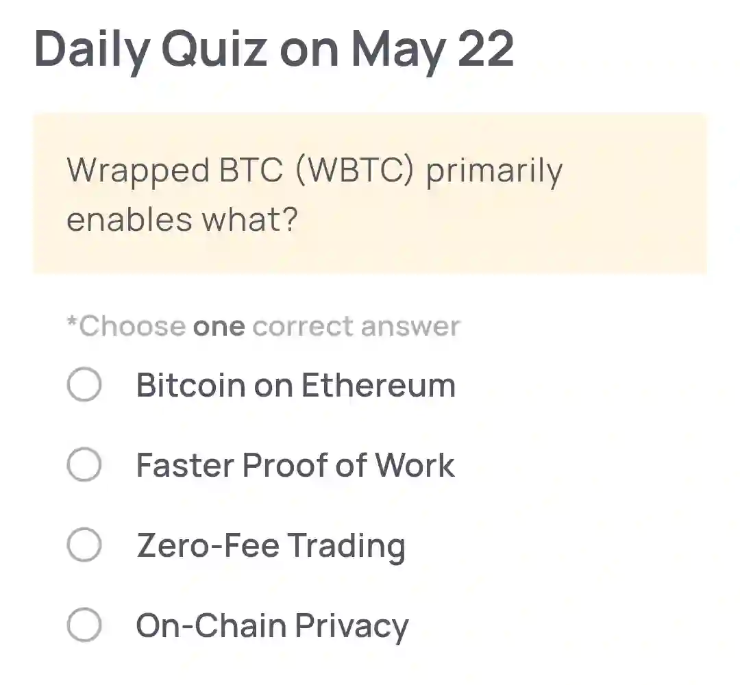 Xenea wallet daily quiz 22 may 2025