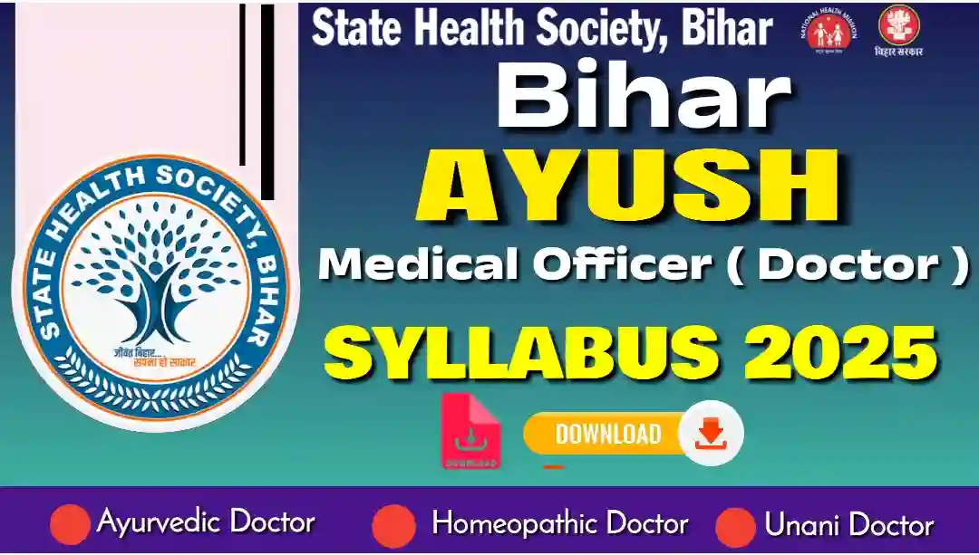 Bihar SHS Ayush Doctor Syllabus 2025 PDF Download