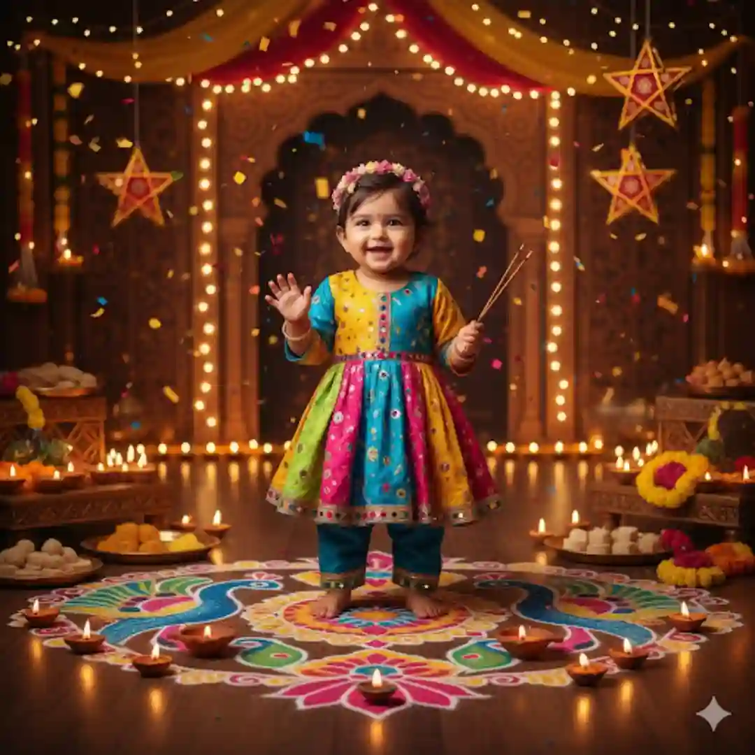 Diwali ai prompt for gemini baby girl