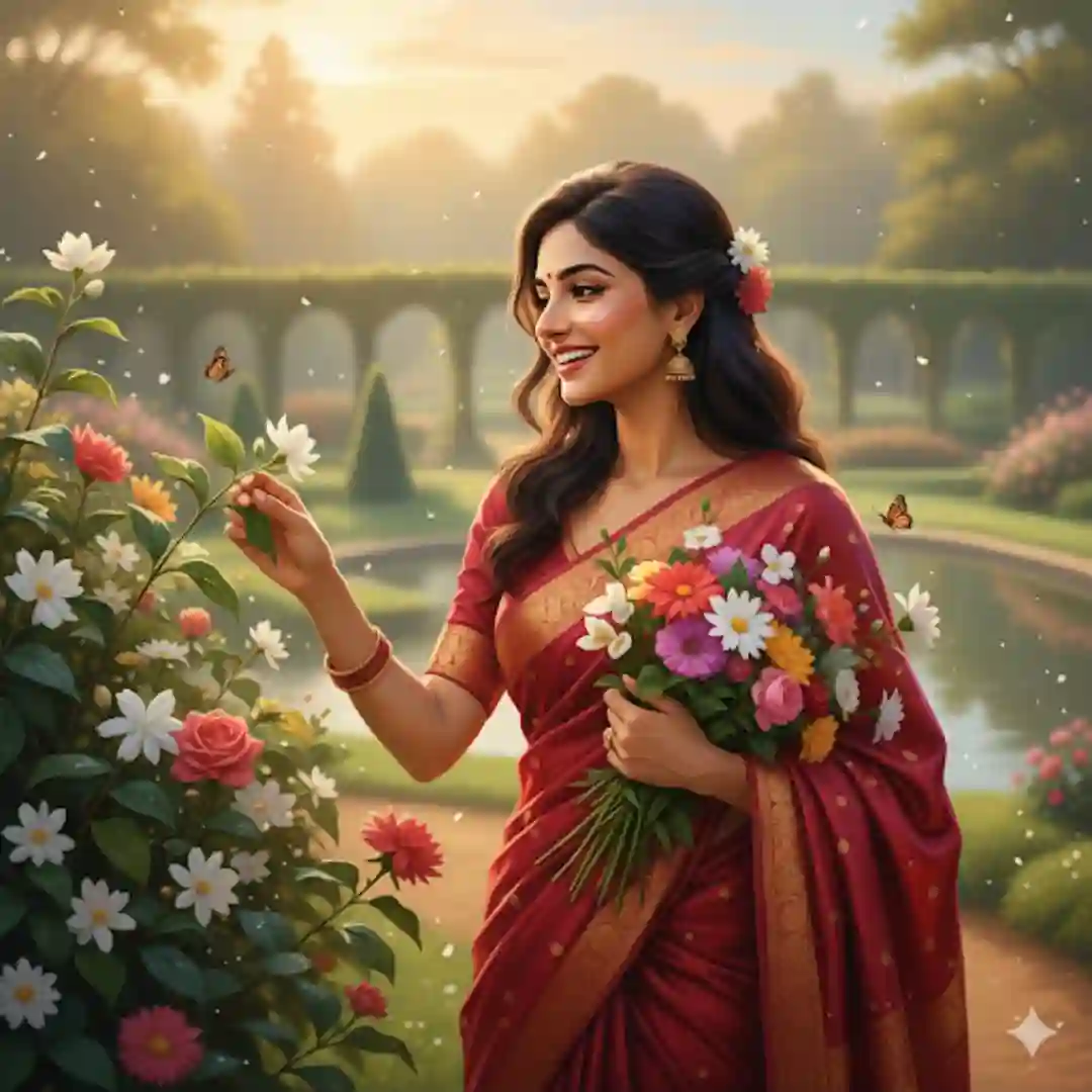 Google Red Saree Prompt For Gemini Text Girl Instagram