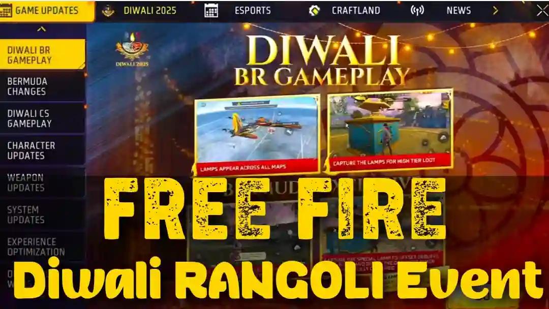Free Fire Diwali event 2025 or Garena free fire diwali rangoli event 2025