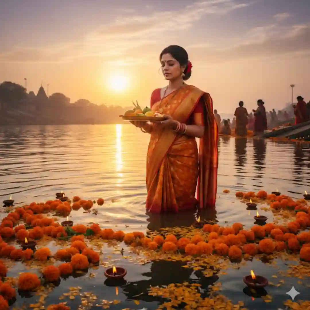 Google gemini chhath sandhya arghya ai photo