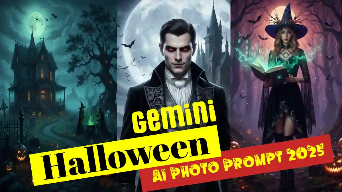 google gemini halloween ai photo editing prompts 2025 for selfies of men , boys and girls, ghost couples