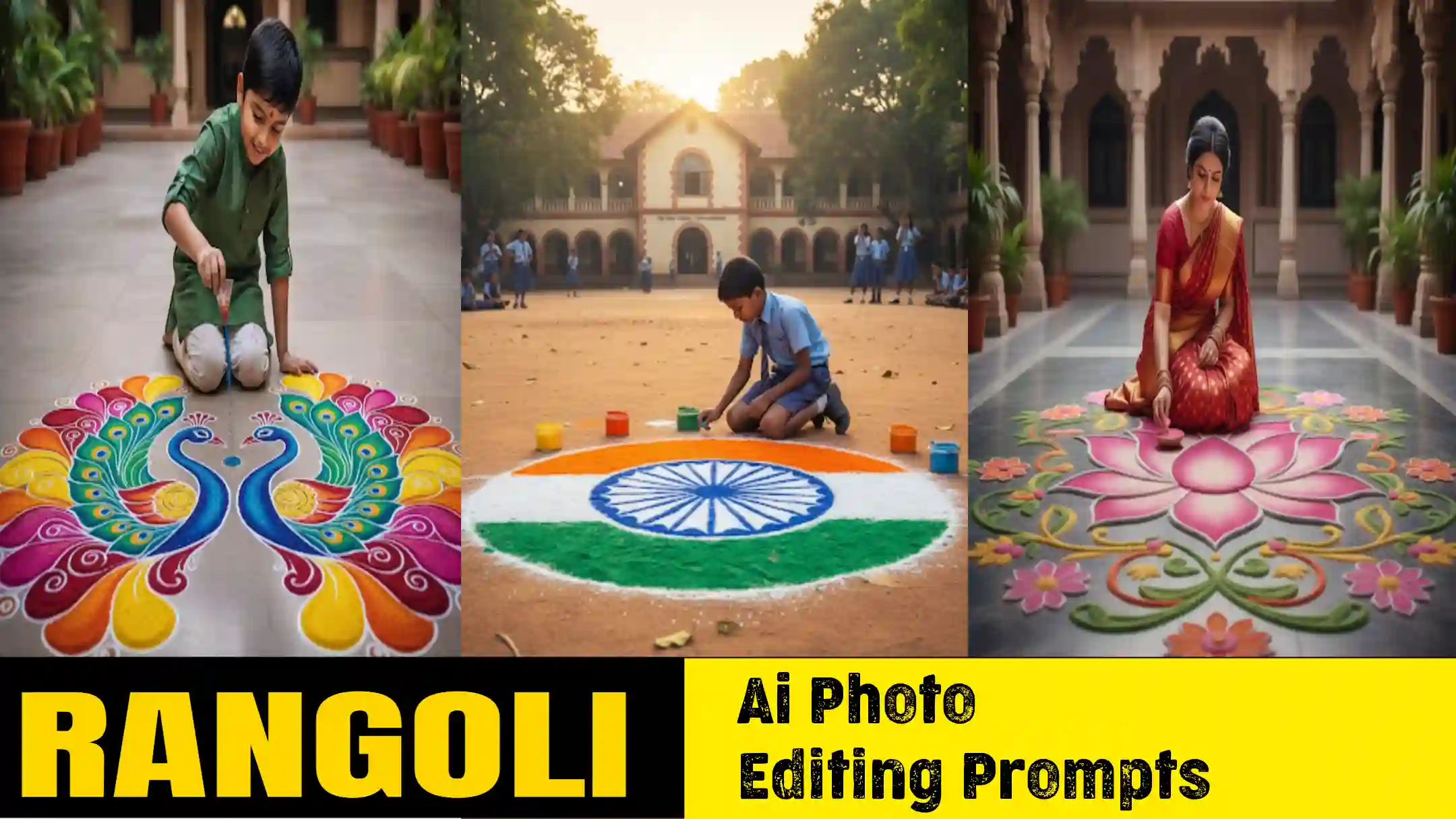 New Google Gemini Rangoli Ai Photo Editing Prompts Free For Girl, Baby Boy, Men &Woman 2025