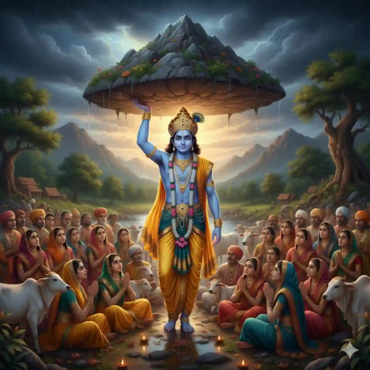 Google gemini govardhan puja ai photo