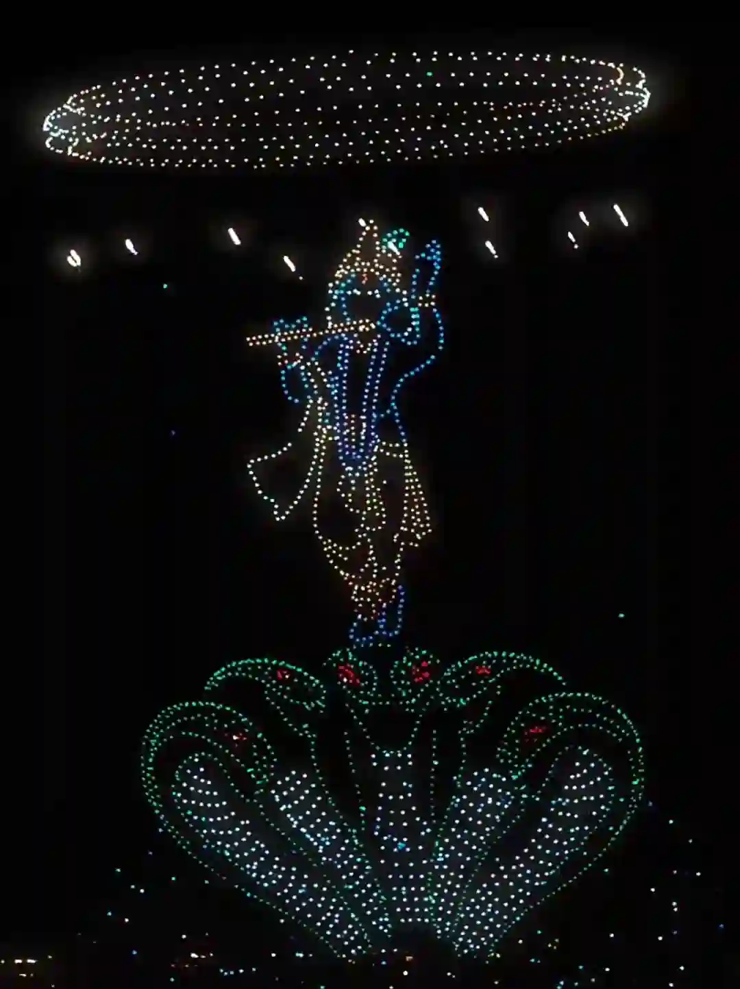 Lord Krishna Image In Mysore Dasara Drone Show 2025