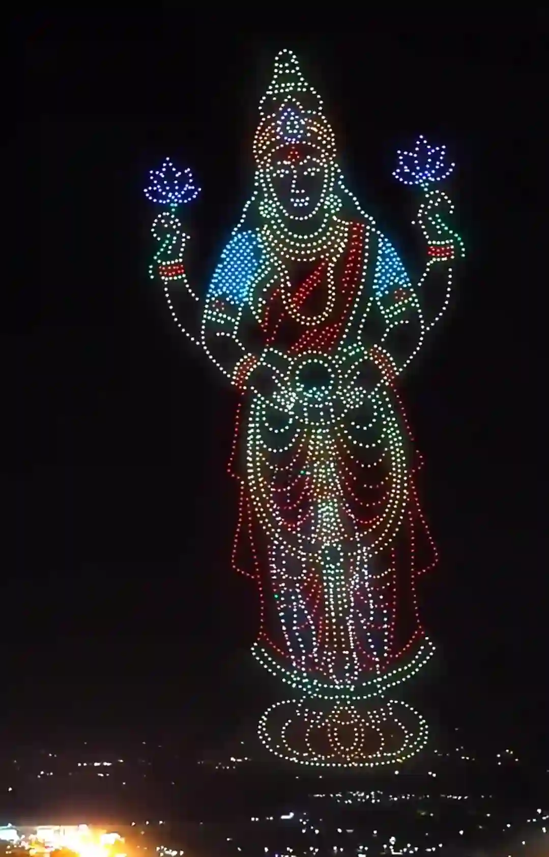 Maa Laxmi Photo In Mysore Drone Show