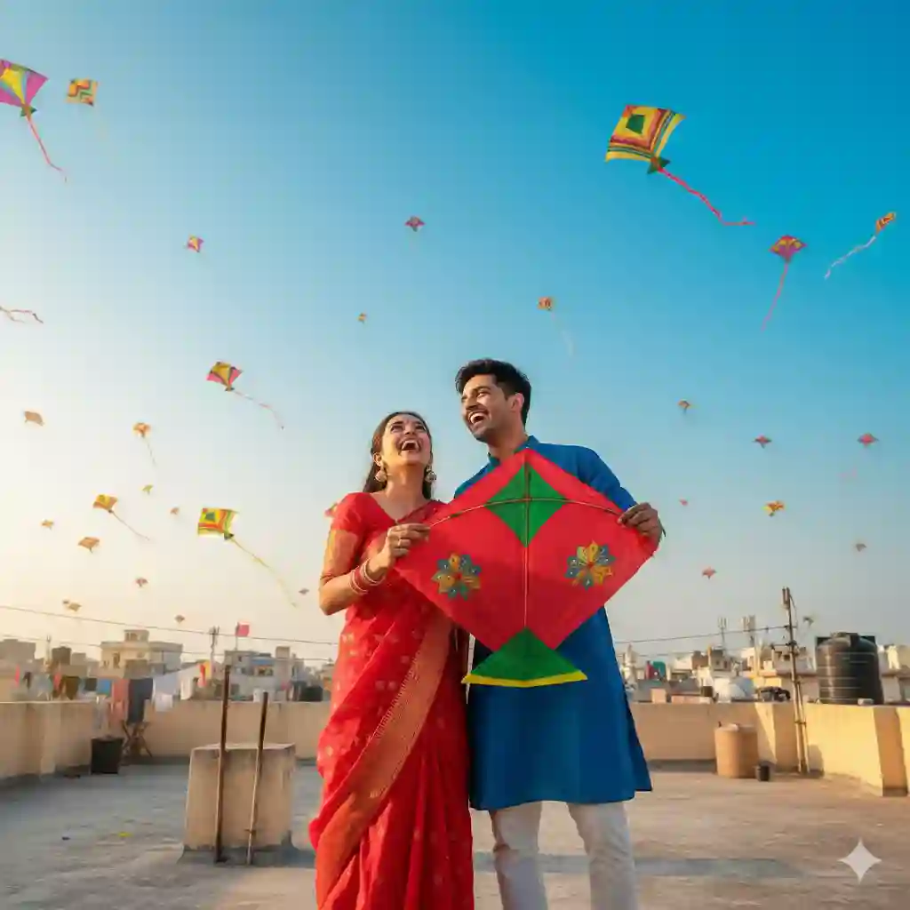 Makar sankranti couple gemini prompt